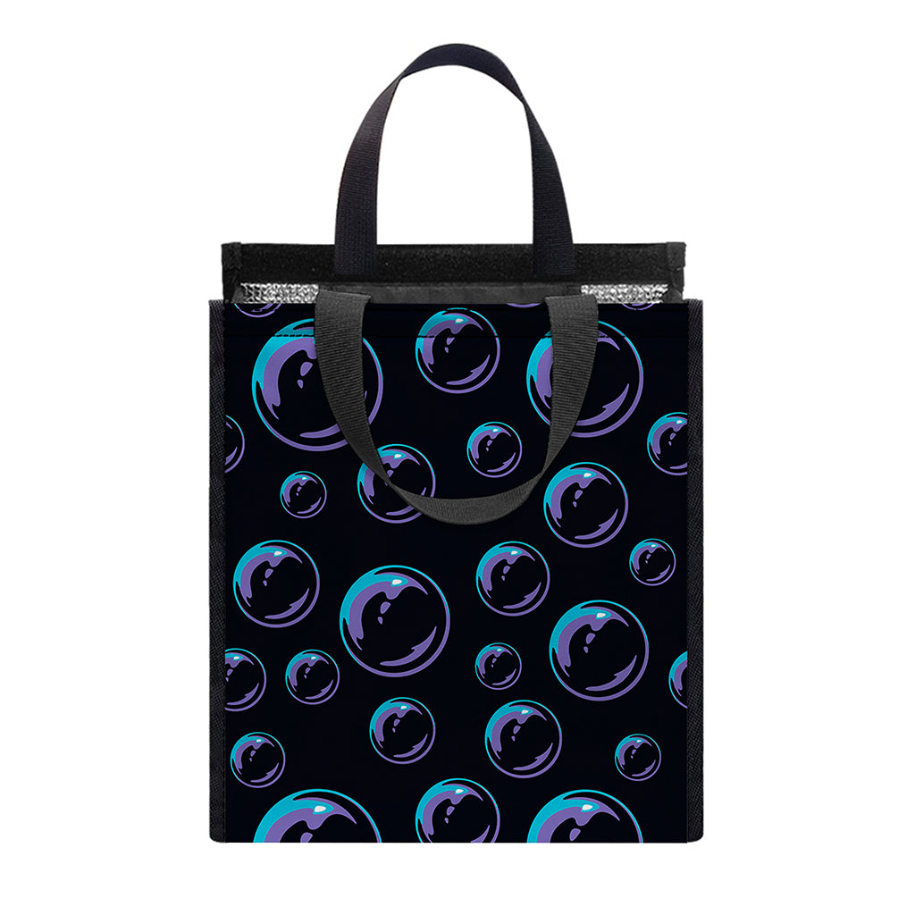 Blue And Purple Bubble Pattern Print Insulated Lunch Tote
