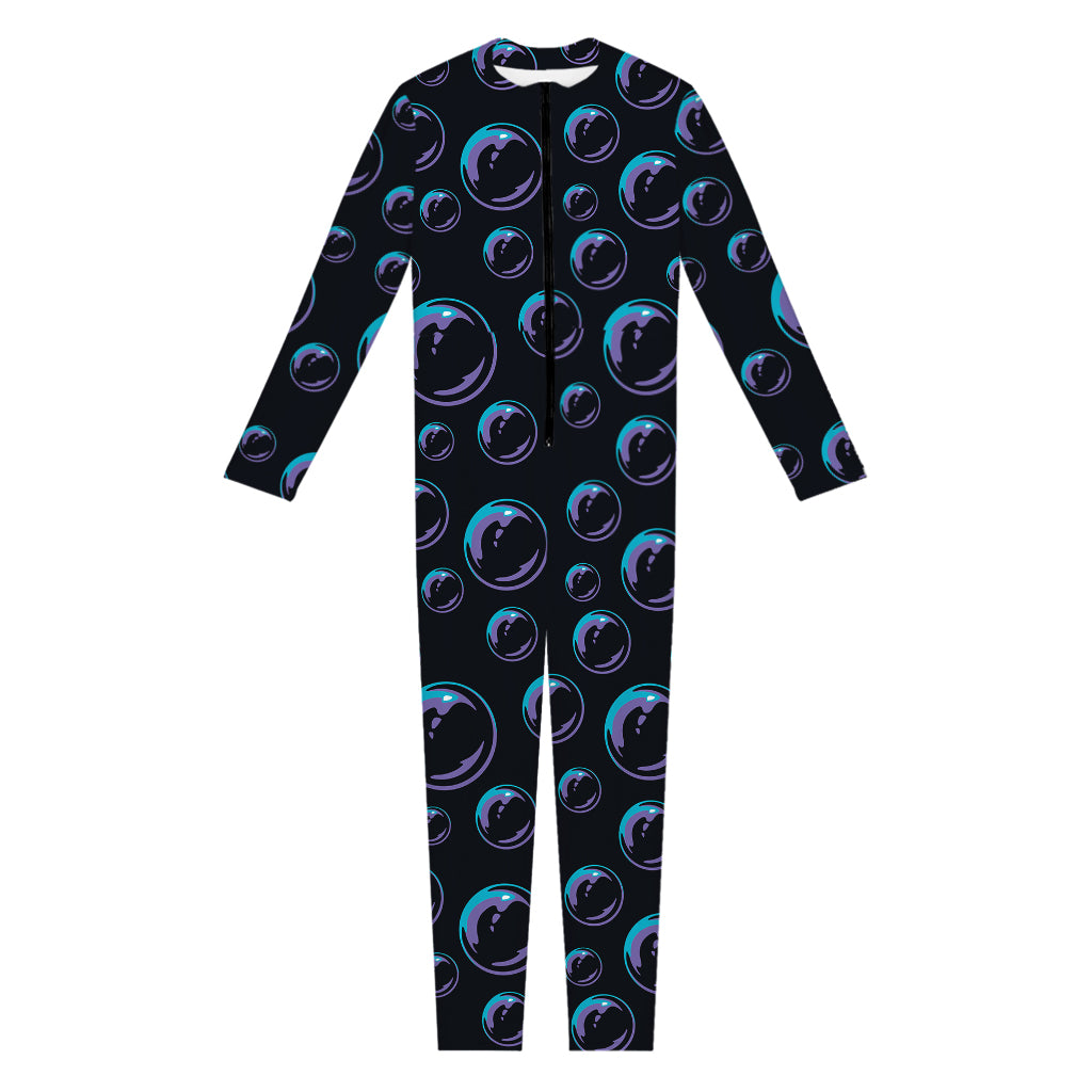 Blue And Purple Bubble Pattern Print Jumpsuit