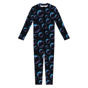 Blue And Purple Bubble Pattern Print Jumpsuit