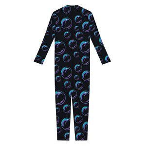 Blue And Purple Bubble Pattern Print Jumpsuit