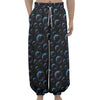 Blue And Purple Bubble Pattern Print Lantern Pants