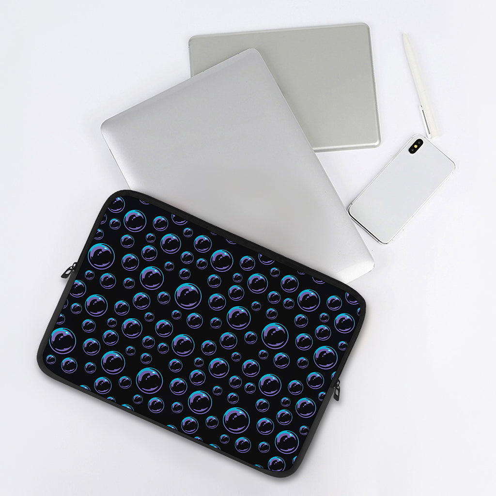 Blue And Purple Bubble Pattern Print Laptop Sleeve