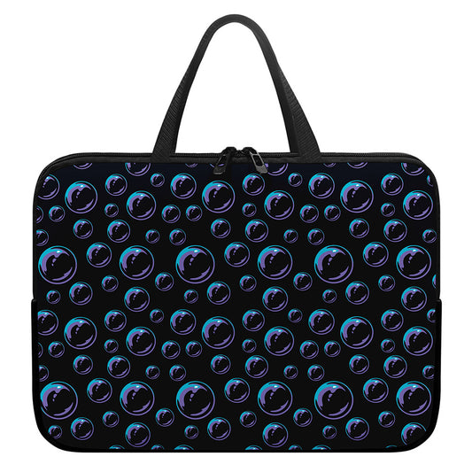 Blue And Purple Bubble Pattern Print Laptop Sleeve With Handle