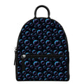 Blue And Purple Bubble Pattern Print Leather Backpack
