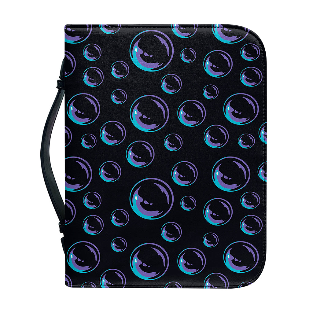 Blue And Purple Bubble Pattern Print Leather Bible Cover