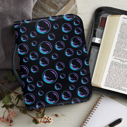 Blue And Purple Bubble Pattern Print Leather Bible Cover