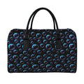 Blue And Purple Bubble Pattern Print Leather Duffel Bag