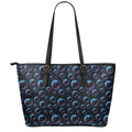 Blue And Purple Bubble Pattern Print Leather Tote Bag With Zipper