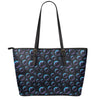 Blue And Purple Bubble Pattern Print Leather Tote Bag