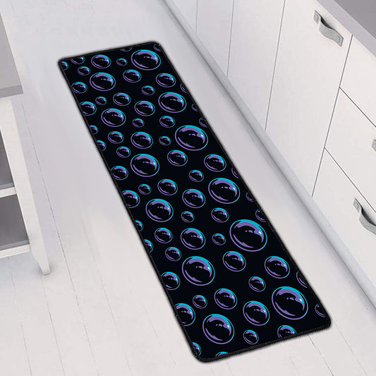 Blue And Purple Bubble Pattern Print Long Kitchen Mat