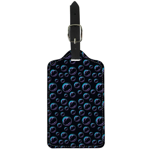 Blue And Purple Bubble Pattern Print Luggage Tag
