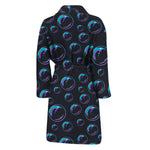 Blue And Purple Bubble Pattern Print Men's Bathrobe