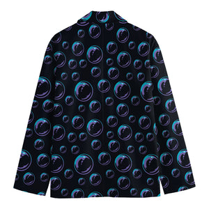 Blue And Purple Bubble Pattern Print Men's Blazer