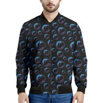 Blue And Purple Bubble Pattern Print Men's Bomber Jacket