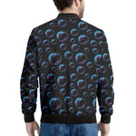 Blue And Purple Bubble Pattern Print Men's Bomber Jacket