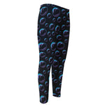 Blue And Purple Bubble Pattern Print Men's Compression Pants