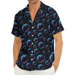 Blue And Purple Bubble Pattern Print Men's Deep V-Neck Shirt