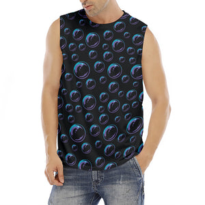 Blue And Purple Bubble Pattern Print Men's Fitness Tank Top