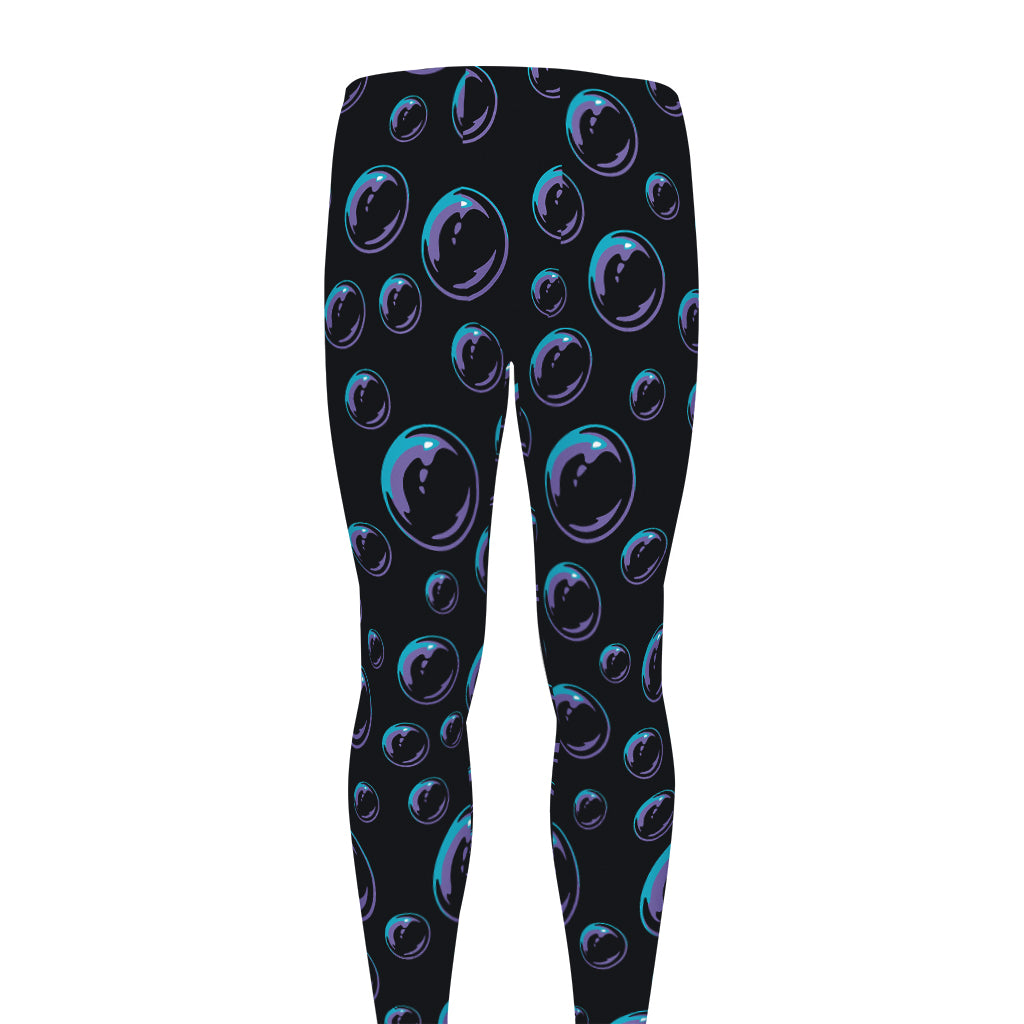 Blue And Purple Bubble Pattern Print Men's leggings