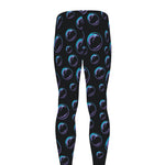 Blue And Purple Bubble Pattern Print Men's leggings