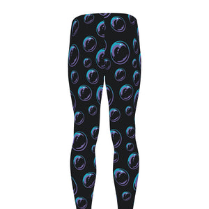 Blue And Purple Bubble Pattern Print Men's leggings