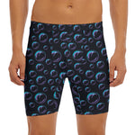 Blue And Purple Bubble Pattern Print Men's Long Boxer Briefs