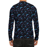 Blue And Purple Bubble Pattern Print Men's Long Sleeve Rash Guard