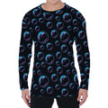 Blue And Purple Bubble Pattern Print Men's Long Sleeve T-Shirt
