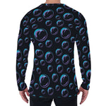 Blue And Purple Bubble Pattern Print Men's Long Sleeve T-Shirt