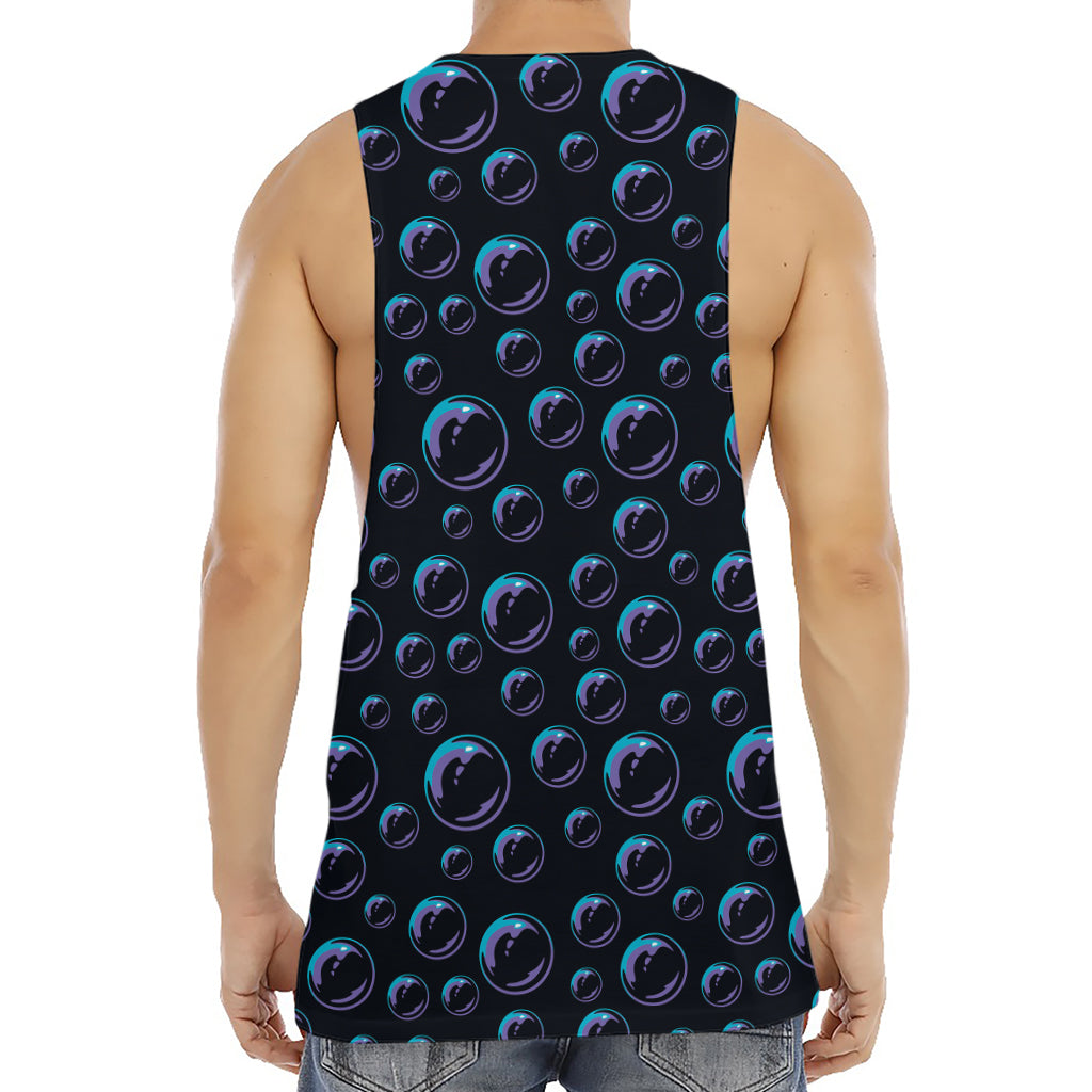 Blue And Purple Bubble Pattern Print Men's Muscle Tank Top