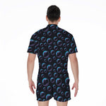 Blue And Purple Bubble Pattern Print Men's Rompers