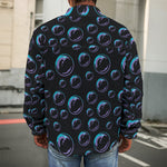 Blue And Purple Bubble Pattern Print Men's Shirt Jacket