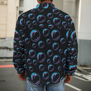 Blue And Purple Bubble Pattern Print Men's Shirt Jacket