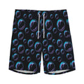 Blue And Purple Bubble Pattern Print Men's Athletic Shorts