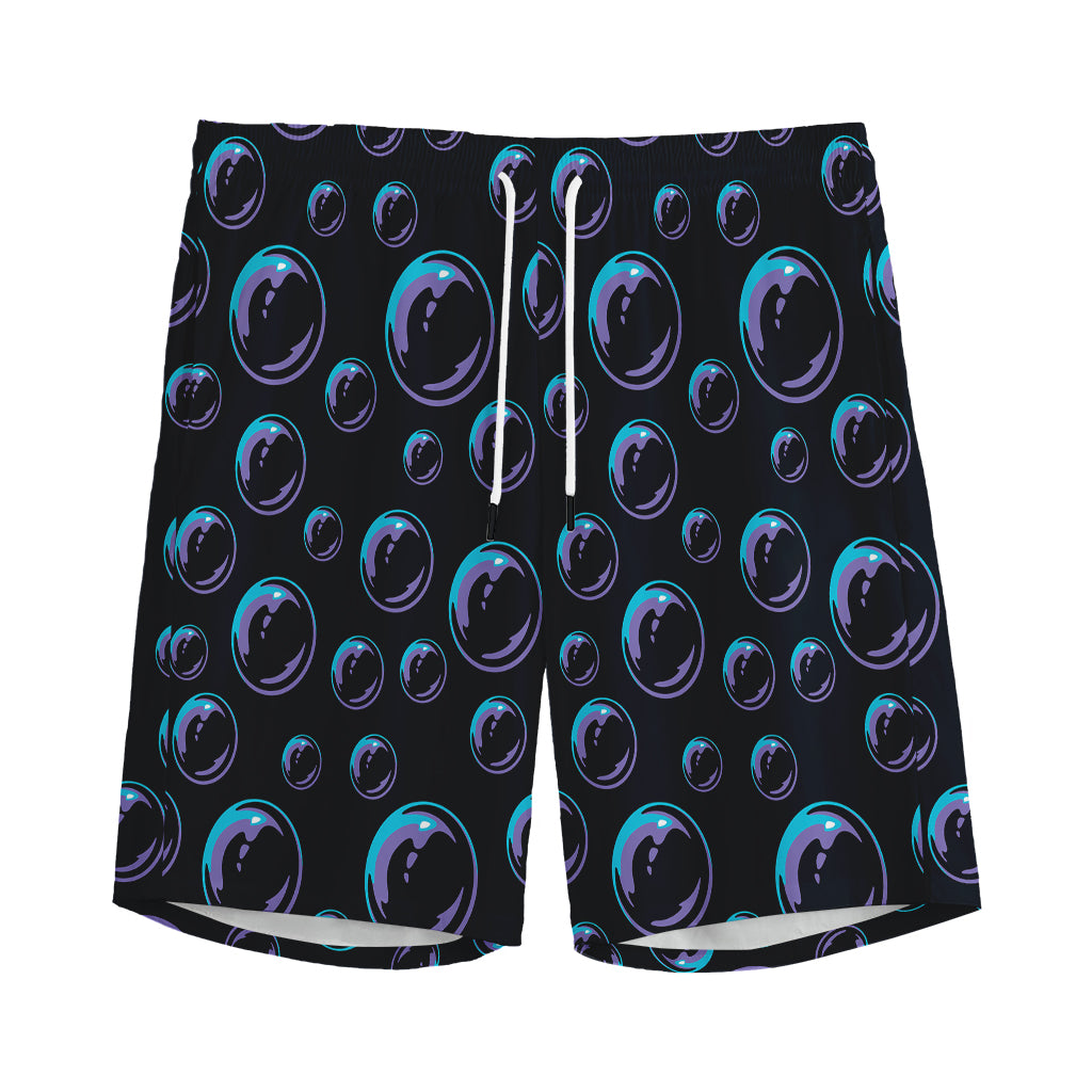 Blue And Purple Bubble Pattern Print Men's Sports Shorts