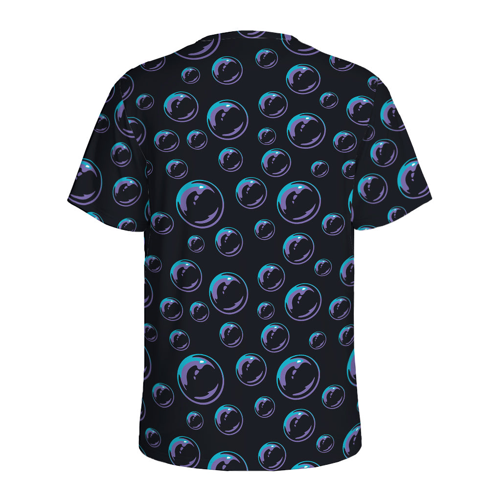 Blue And Purple Bubble Pattern Print Men's Sports T-Shirt