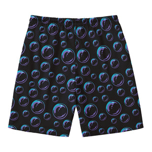 Blue And Purple Bubble Pattern Print Men's Swim Trunks