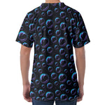 Blue And Purple Bubble Pattern Print Men's Velvet T-Shirt