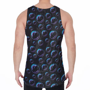 Blue And Purple Bubble Pattern Print Men's Velvet Tank Top