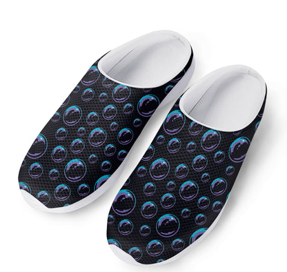 Blue And Purple Bubble Pattern Print Mesh Casual Shoes
