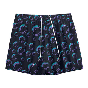 Blue And Purple Bubble Pattern Print Mesh Shorts