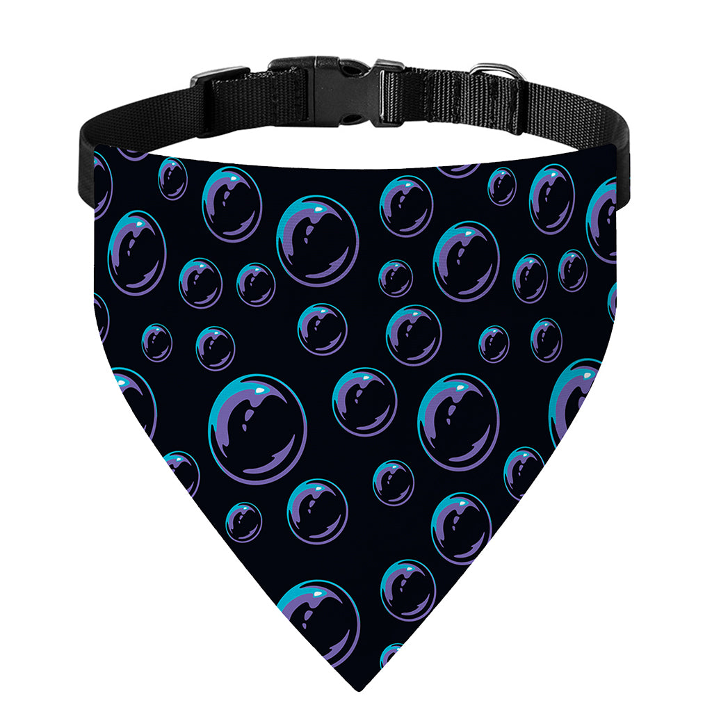Blue And Purple Bubble Pattern Print Over The Collar Dog Bandana