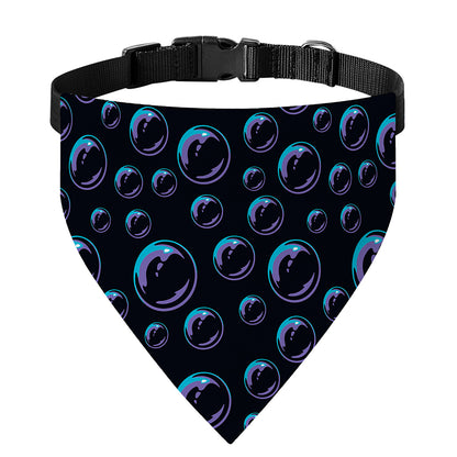 Blue And Purple Bubble Pattern Print Over The Collar Dog Bandana