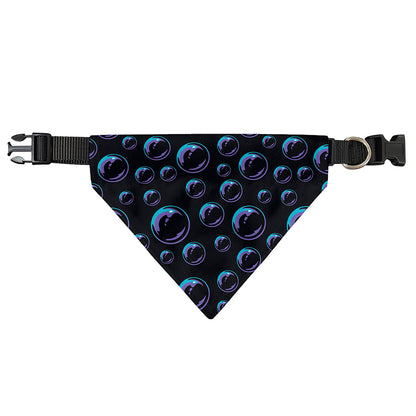 Blue And Purple Bubble Pattern Print Over The Collar Dog Bandana