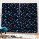 Blue And Purple Bubble Pattern Print Pencil Pleat Curtains