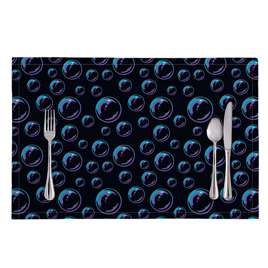 Blue And Purple Bubble Pattern Print Placemat