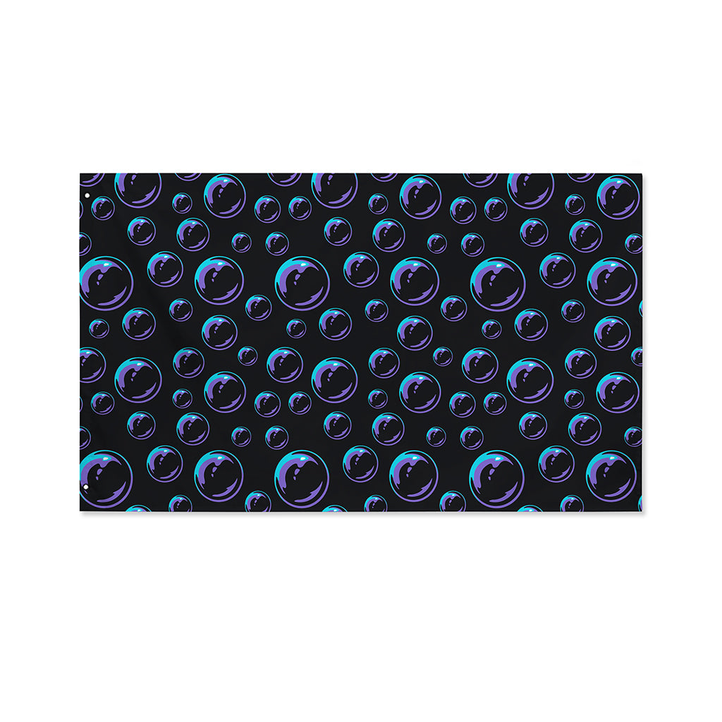 Blue And Purple Bubble Pattern Print Polyester Flag