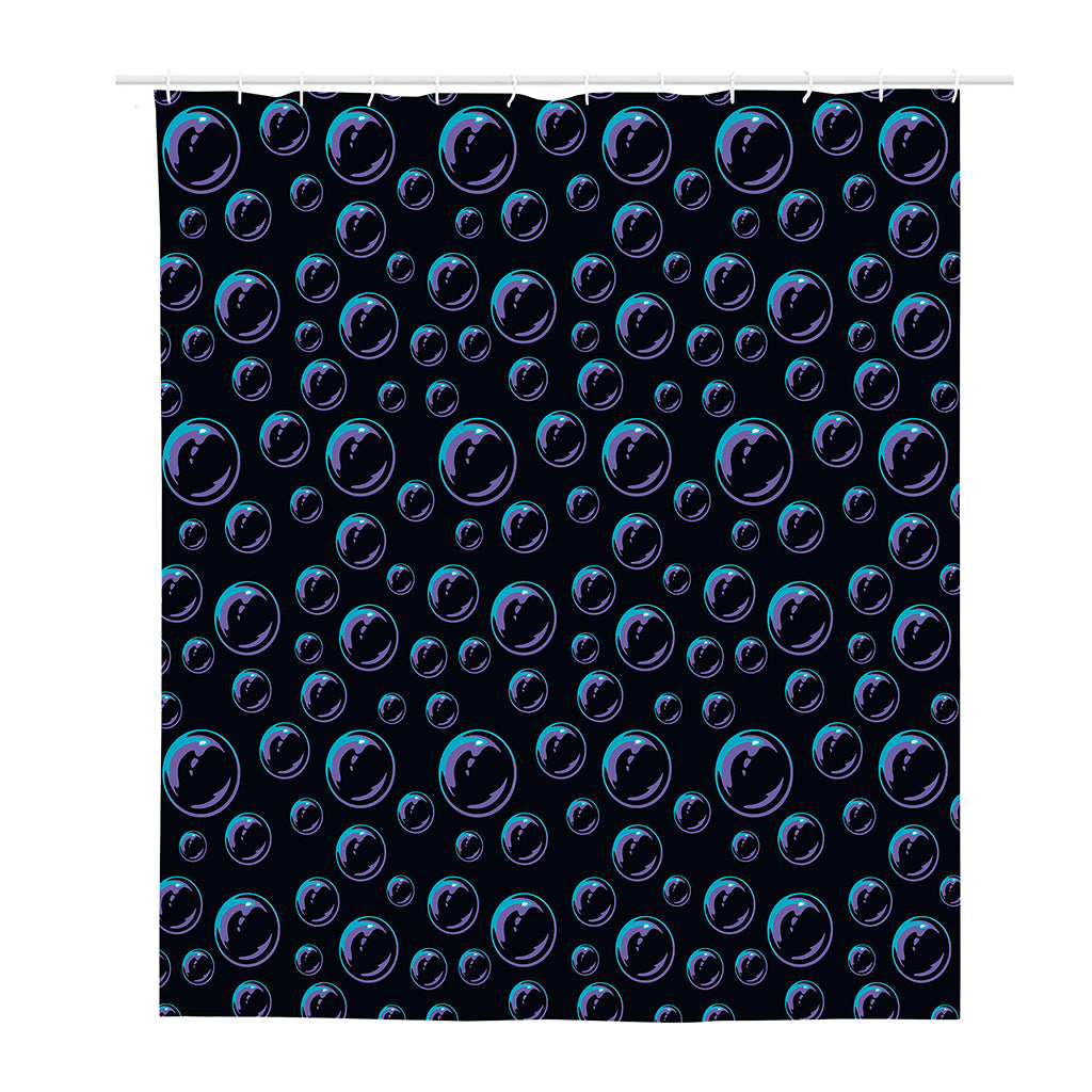 Blue And Purple Bubble Pattern Print Polyester Shower Curtain