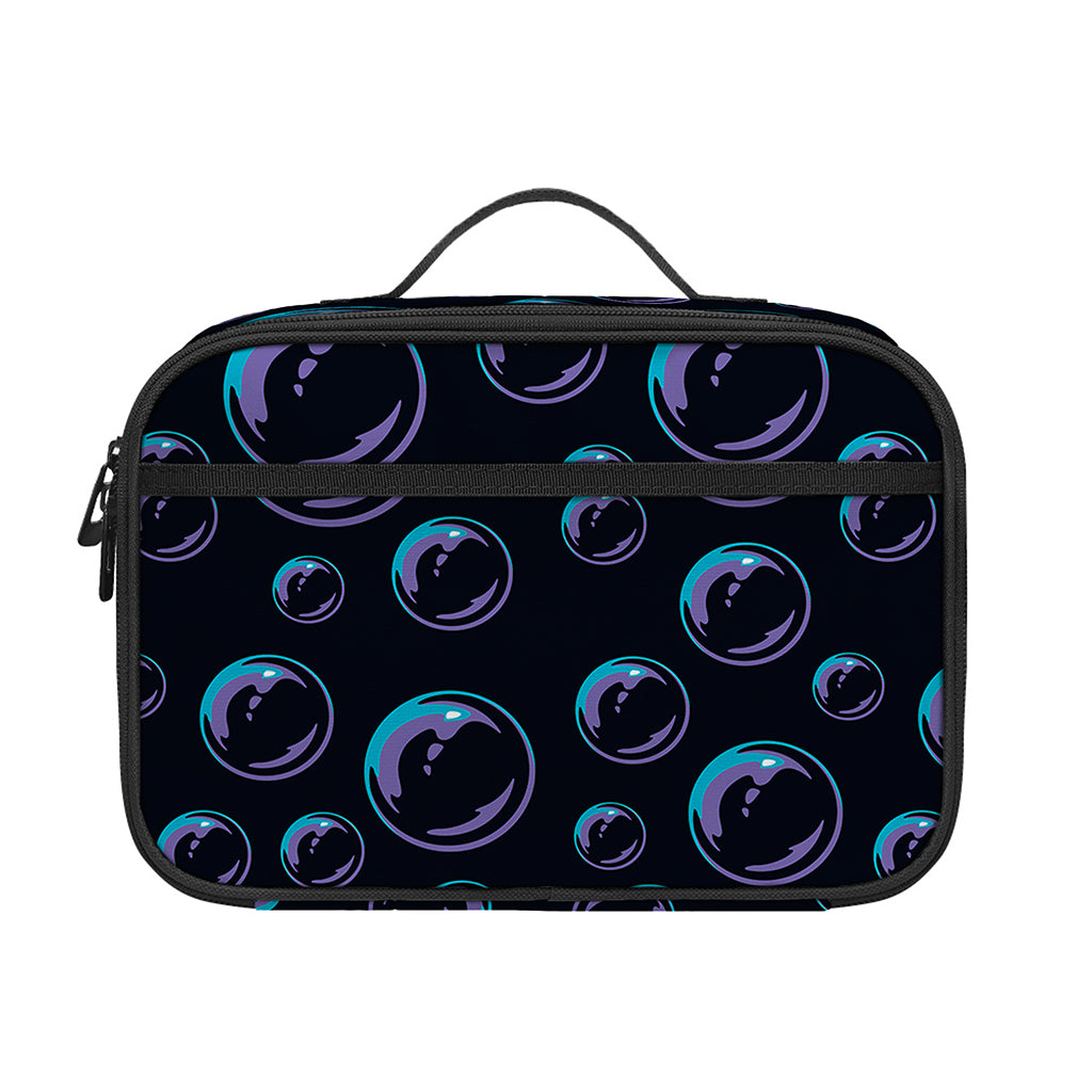 Blue And Purple Bubble Pattern Print Portable Lunch Bag