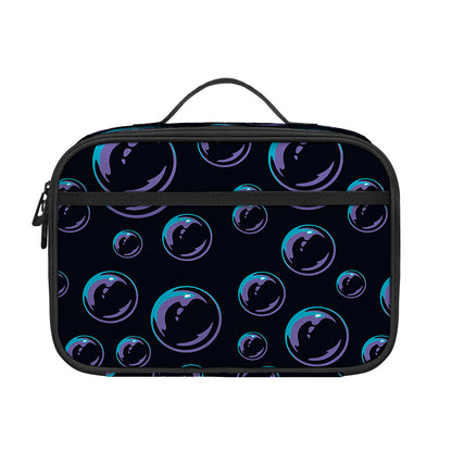 Blue And Purple Bubble Pattern Print Portable Lunch Bag